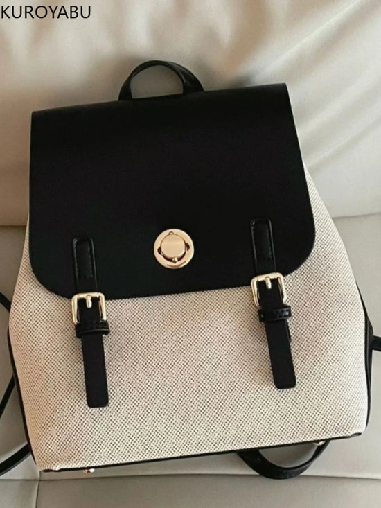 Patchwork Leather Backpack for Women Fashion Designer Female Travel Bagpack Girls School Bags Bolsos Para Mujeres Tendencia 2025