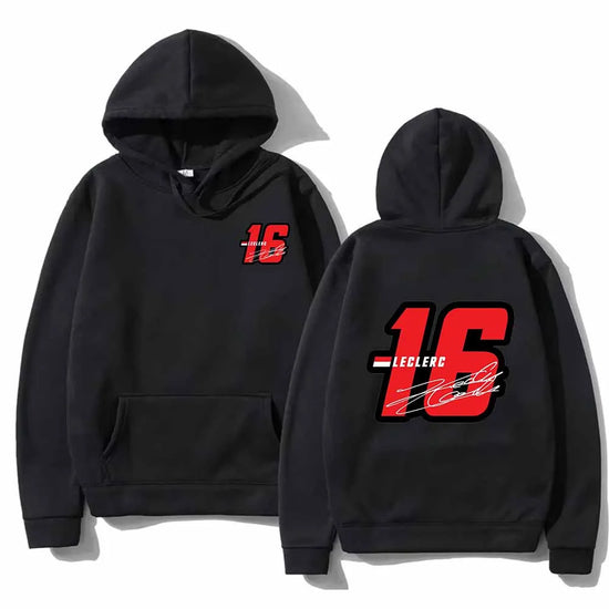 Sudaderas con capucha de moda Sudaderas gráficas Cordón suelto Número 16 Charles Leclerc Racer Jersey con capucha estampado